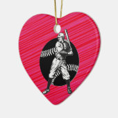 Baseball: Vintage Keramik Ornament (Links)