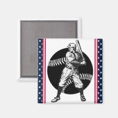 Baseball: Vintage Magnet (Vorderseite/Rückseite)