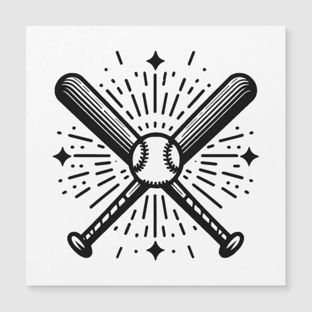 Baseball Vintage Magnetkarte (Vorderseite)