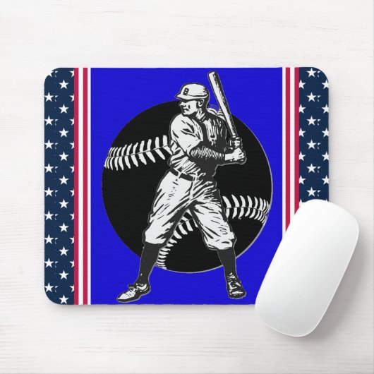 Baseball: Vintage Maus-Pad Mousepad (Mit Mouse)