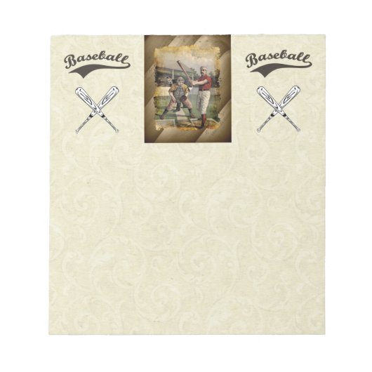 Baseball: Vintage Notizblock (Vorderseite)