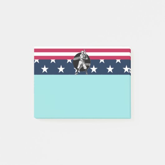 Baseball: Vintage Post-it-Notizen Post-it Klebezettel (Vorderseite)