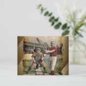 Baseball:Vintage Postkarte (Stehend Vorderseite)