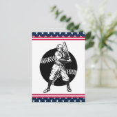 Baseball:Vintage Postkarte (Stehend Vorderseite)
