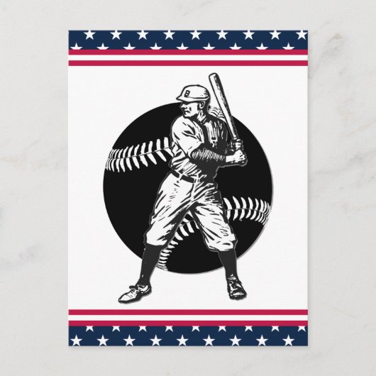 Baseball:Vintage Postkarte (Vorderseite)