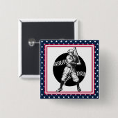 Baseball: Vintage Schaltfläche Button (Vorne & Hinten)