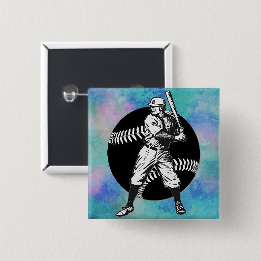 Baseball: Vintage Schaltfläche Button (Vorne & Hinten)