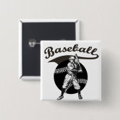 Baseball: Vintage Schaltfläche Button (Vorne & Hinten)