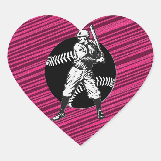Baseball: Vintager Herzsticker Herz-Aufkleber (Vorderseite)