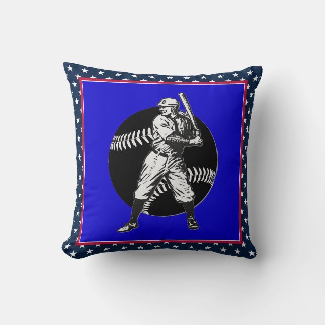 Baseball: Vintages Kissen (Vorderseite)
