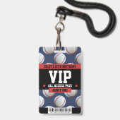 Baseball VIP Birthday Party Guest Pass Ausweis (Front with Lanyard)