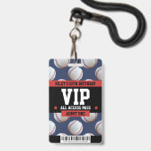 Baseball VIP Birthday Party Guest Pass Ausweis (Back with Lanyard)