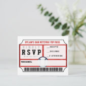BASEBALL VIP REPLY CARD Bar Bat Mitzvah Einladung (Stehend Vorderseite)