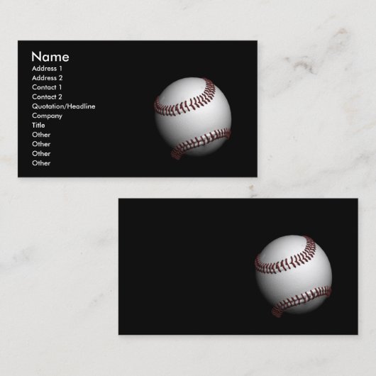 Baseball Visitenkarte (Vorne/Hinten)