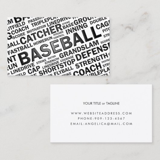 Baseball-Visitenkarte Visitenkarte (Vorne/Hinten)