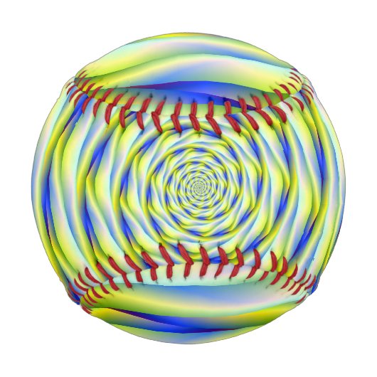 Baseball Vortex in Blau und Gelb (Rückseite)