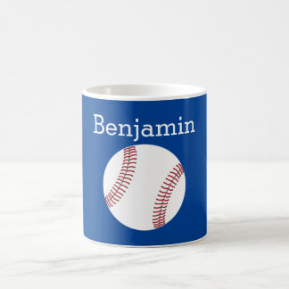 Baseball w/Individuelle Name - blau Kaffeetasse