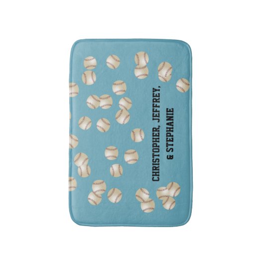 Baseball wählen Sie Farbe, Namen, hellblau Badematte (Vorderseite Vertikal)