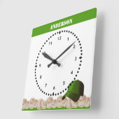 Baseball Wall Clock grüne Cap Quadratische Wanduhr (Winkel)