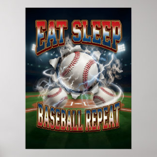 Baseball-Wanddeko - Retro 90er  Poster