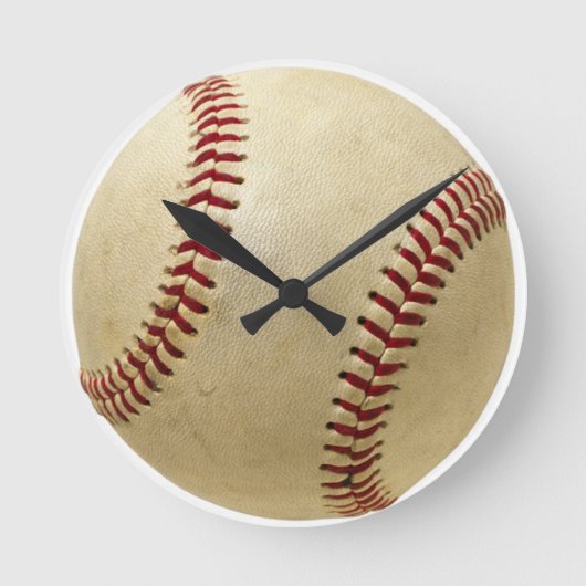 Baseball-Wanduhr Runde Wanduhr (Vorderseite)