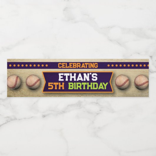 Baseball-Wasser-Flasche Wasserflaschenetikett (Einzelnes Label)