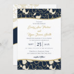 Baseball Wedding Gold und Blue Einladung<br><div class="desc">Elegante marineblaue und goldene Hochzeitseinladung mit variabler Hintergrundfarbe und bearbeitbarem Text.</div>