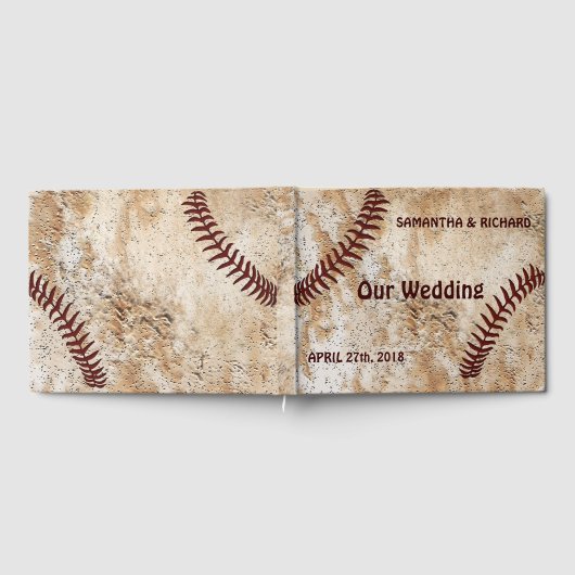 Baseball Wedding Guest Book, Personalisiert Gästebuch (Voll)