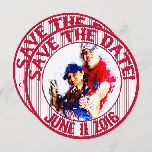 Baseball Wedding Rett-the-Date-HOWARD,Option 1 Einladung (Vorne/Hinten)