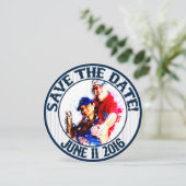 Baseball Wedding Rett-the-Date-HOWARD,Option 2 Einladung (Stehend Vorderseite)