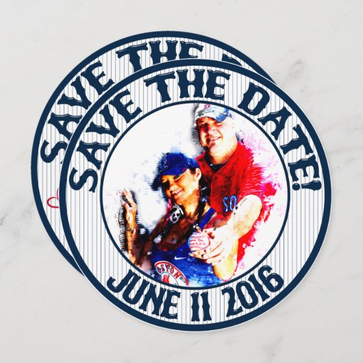 Baseball Wedding Rett-the-Date-HOWARD,Option 2 Einladung (Vorne/Hinten)