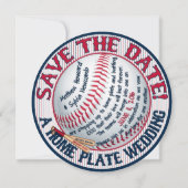 Baseball Wedding Rett-the-Date-HOWARD,Option 3 Save The Date (Rückseite)