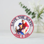 Baseball Wedding Rett-the-Date-HOWARD,Option 4 Einladung (Stehend Vorderseite)