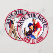 Baseball Wedding Rett-the-Date-HOWARD,Option 4 Einladung (Vorne/Hinten)