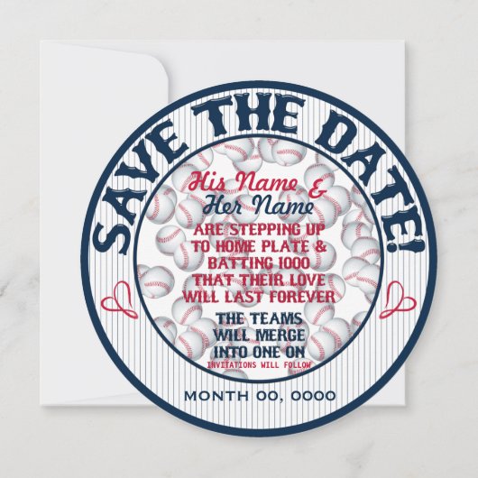 Baseball Wedding Rett-The-Date-Template 02 Save The Date (Rückseite)
