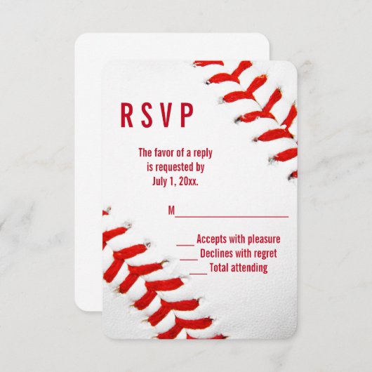 Baseball Wedding RSVP (Vorne/Hinten)