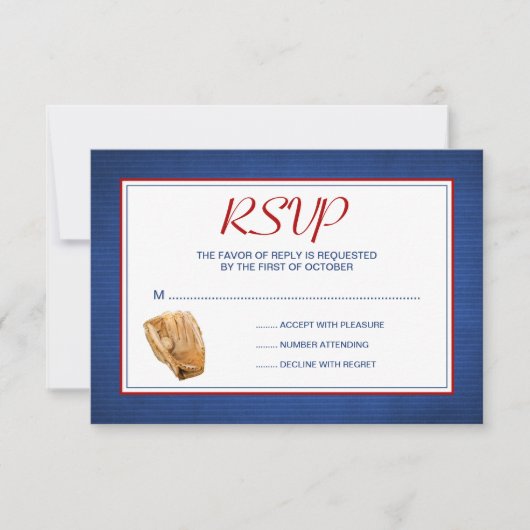 Baseball Wedding RSVP Response Card Karte (Vorderseite)