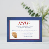 Baseball Wedding RSVP Response Card Karte (Stehend Vorderseite)