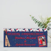 Baseball Wedding Ticket Einladung Custom HOWARD (Stehend Vorderseite)