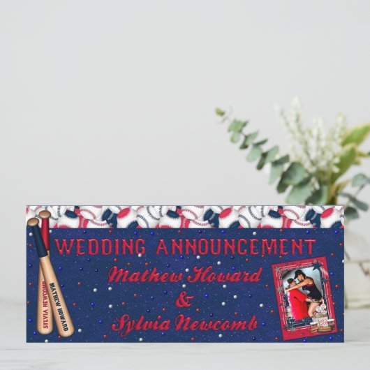 Baseball Wedding Ticket Einladung Custom HOWARD (Stehend Vorderseite)