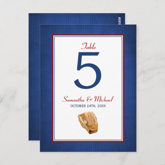 Baseball Wedding Tischnummer (Vorne/Hinten)