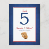 Baseball Wedding Tischnummer (Vorderseite)
