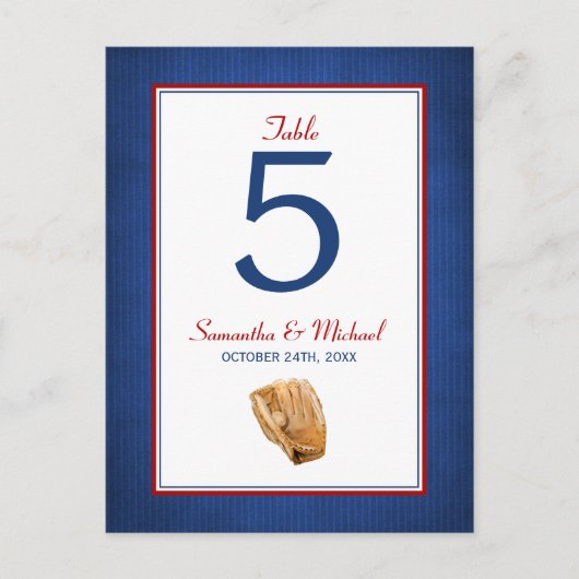 Baseball Wedding Tischnummer (Vorderseite)