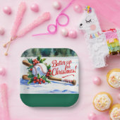 Baseball Weihnachten "Batter Up for Christmas!" Pappteller (Party)