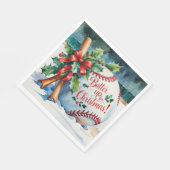 Baseball Weihnachten "Batter Up for Christmas!" Serviette (Ecke)