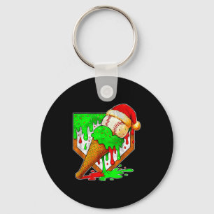 Baseball Weihnachten Christmas Baseball Eis Drip B Schlüsselanhänger
