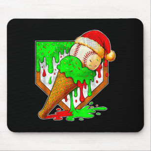 Baseball Weihnachten Christmas Baseball Eiscreme T Mousepad