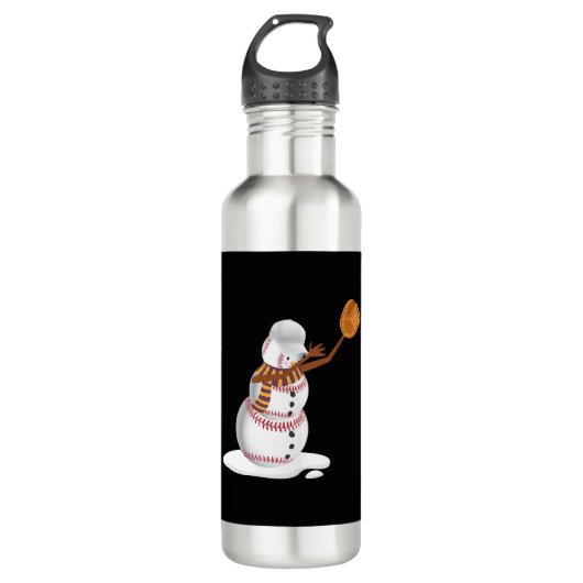 Baseball Weihnachten Dubbing Snowman Geschenk Mama Edelstahlflasche (Vorderseite)