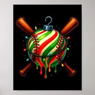 Baseball-Weihnachten Eiscreme-Tropf Baseball-Tröpf Poster