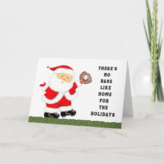 Baseball-Weihnachten Feiertagskarte (Vorderseite)